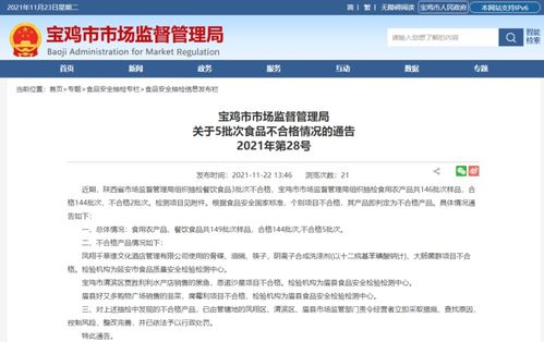 寶雞市市場監(jiān)督黑榜 多家市場、飯店及酒店食品質(zhì)量不合格被通報(bào)